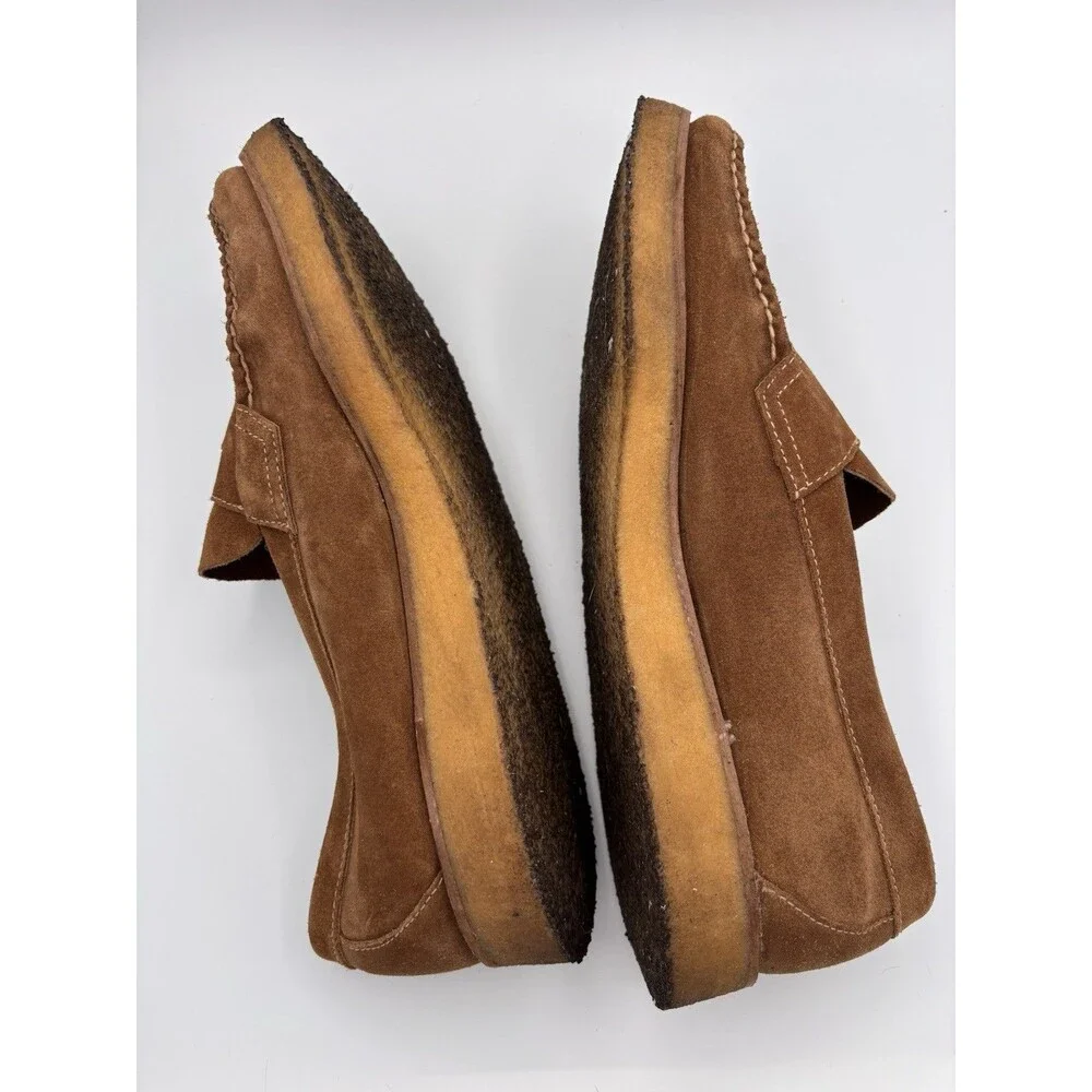 GH Bass Co Weejuns Mens Brown Suede Penny Loafers Crepe Sole EU 43 US 9 10